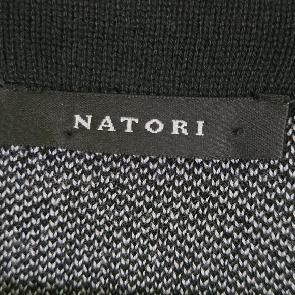 Natori Sayori Shadow Mandalay Dress Black White Knit Midi Size M - Picture 7 of 8